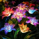 Solar LED Lamp with Silk Flower Material, Solar Powered, Ideal for Garden and Yard 2