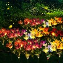 Solar LED Lamp with Silk Flower Material, Solar Powered, Ideal for Garden and Yard 5