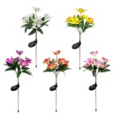 Solar-LED-Lampe mit Blumen aus Seidenmaterial, Solarenergie, ideal für Garten und Hof 1