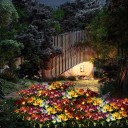 Solar-LED-Lampe mit Blumen aus Seidenmaterial, Solarenergie, ideal für Garten und Hof 9