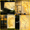 Solar LED Light in the Shape of a Willow 1.45 m 72 LEDs Warm White Outdoor Garden Lighting Decorative Lamp with Panel and Stake 3