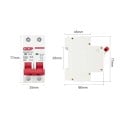 Solar Miniatur-Leistungsschalter DC 2P 20 A 250 V 77 x 35 mm Photovoltaik MCB EACBDC-63 Schutz gegen Überlastung und Kurzschluss für Gleichstromverteilungen 3