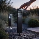 Solarlampe til haven 1 stk Vandtæt 41,3 x 9 x 16,2 cm Med stang 16 cm LED ABS og PC Sort Koldt hvidt lys Til stien og haven 2