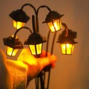 Solárna dekoratívna lampa 6 LED, retro dizajn lucerny s plamenným efektom pre záhradu a dvor 4