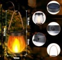Solárna LED lucerna s efektom plameňa Type-C nabíjanie vodoodolná závesná lampa čierna pre záhradu terasu kempovanie 5