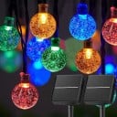 Solárne svetielka 7 m 50 LED Krištáľové globusové záhradné osvetlenie Vodeodolná dekorácia s 8 režimami Svetla na terasu balkón 5