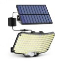 Solární LED reflektor se senzorem pohybu 234 LED Dálkové ovládání Samostatný panel 5 m kabel Černý IP65 Vodotěsný 3 režimy Na dům 1