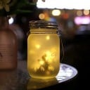 Solární LED závěsná lucerna sklenice 8–10 h svícení sklo a kov teplé světlo venkovní dekorace zahrada balkon 2