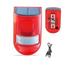 Solární poplašný systém s PIR detektorem pohybu, sirénou 110 dB, strobo LED, 4 režimy, voděodolný, 12 × 7,5 × 6,9 cm, na dům i zahradu 3