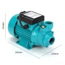 Solární vodní čerpadlo 12 V s kartáčovým motorem Příkon 180 W Výtlak 15 m Vnitřní průměr hrdel 25 mm Rozměry 242 x 150 x 115 mm Tyrkysové 2