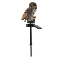 Solární zahradní LED lampa ve tvaru sovy 45x15x8 cm Dekorativní vodotěsné venkovní světlo PVC Pryskyřice Solární nabíjení 8 hodin 5