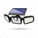 Solarnie LED światło z czujnikiem ruchu 3 obrotowe głowy 74 LED 26,9 cm Czarne IP65 Wodoodporne 3 tryby Zewnętrzne oświetlenie na ścianę i garaż 1