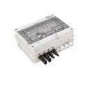 Solárny FV slučovač 20 x 9 x 19 cm DC 600V 2 vstupy 1 výstup Pojistka 15A Jistič 63A SPD Ochrana proti prepätiu a blesku Vodotesné prevedenie IP65 5