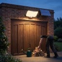 Solárny LED reflektor so senzorom pohybu 234 LED Diaľkové ovládanie Samostatný panel 5 m kábel Čierny IP65 Vodotesný 3 režimy Na dom 3
