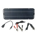 Solárny panel 12 V 33,5 x 12,5 cm udržiavacia nabíjačka autobatérie IP65 čierny so svorkami a zástrčkou do auta pre auto moto aj loď 1