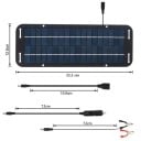 Solárny panel 12 V 33,5 x 12,5 cm udržiavacia nabíjačka autobatérie IP65 čierny so svorkami a zástrčkou do auta pre auto moto aj loď 2