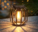 Solcelle LED hængelampe metalbur 17,5 × 15,5 cm + ophæng 14,5 cm varmt lys udendørs belysning have terrasse 3