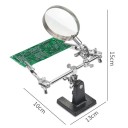 Soldeerboutstandaard met glazen vergrootglas en metalen clip Derde handhulp voor het solderen van elektronica Reparatiehouder 5x vergrootglas 2