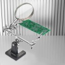 Soldeerboutstandaard met glazen vergrootglas en metalen clip Derde handhulp voor het solderen van elektronica Reparatiehouder 5x vergrootglas 3