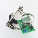 Soldeerboutstandaard met glazen vergrootglas en metalen clip Derde handhulp voor het solderen van elektronica Reparatiehouder 5x vergrootglas 6