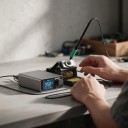 Soldering Station 159 x 92 x 45 mm with Temperature 100–480 °C, Colour Display and Handle for C210 Tips with Stand and 2 Tips in Grey 4