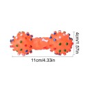 Solid Rubber Dumbbell for Dogs 11 x 4 cm Colourful Dental Toy for Teeth Cleaning and Gum Strengthening Random Colour 2