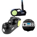 Sollevatore elettrico per auto 5 t 12 V con chiave a impulsi e compressore Alzata 13,5–36 cm Luce LED Nera e verde Per cambio gomme 10