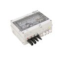 Solução FV solar 20 x 9 x 19 cm DC 600V 2 entradas 1 saída Fusível 15A Disjuntor 63A SPD Protecção contra sobretensão e relâmpago Impermeável IP65 5
