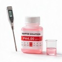 Solución de calibración pH 4,00 para calibración de medidores de pH 50 ml en botella de plástico, color rojo, para acuarios, hidroponía, piscinas y laboratorios 2