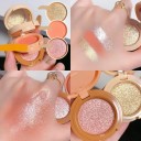 Sombra de ojos brillante y mate 3 en 1, empaque compacto de tres niveles V204 1