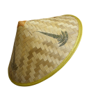 Sombrero chino de bambú 36 x 19 x 25 cm Fibra de bambú Sombrero asiático tradicional contra el sol Accesorio natural ligero 1