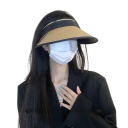 Sombrero de copa de paja con protección UV, 57-60 cm, para exteriores, para adultos, estilo casual, protección solar, primavera, verano y otoño. 11