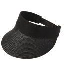 Sombrero de paja plegable para mujer, 56-58 cm, enrollable, de verano, con ala ancha y protección UV, parte superior vacía, transpirable para viajes. 14