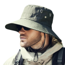 Sombrero de verano de ala ancha para hombre, 55-58 cm, protección solar, material transpirable, cordón ajustable, para exteriores, senderismo 3