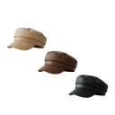 Sombrero negro de ocho lados de poliéster Retro gorra de periodista británica con visera Unisex elegante gorra de moda de otoño e invierno estilo vintage 2