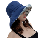 Sombrero reversible para mujer 56-58 cm Algodón y lino Sombrero de verano transpirable 2 en 1 Ligero y cómodo de llevar Accesorio de moda 4