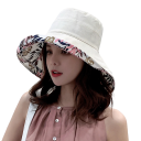 Sombrero reversible para mujer 56-58 cm Algodón y lino Sombrero de verano transpirable 2 en 1 Ligero y cómodo de llevar Accesorio de moda 6