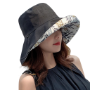 Sombrero reversible para mujer 56-58 cm Algodón y lino Sombrero de verano transpirable 2 en 1 Ligero y cómodo de llevar Accesorio de moda 1