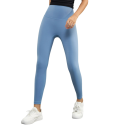 Sømløse sportsleggings til kvinder med høj talje og elastiske baglommer, tætsiddende fitnessbukser, komfortable træningsleggings 2