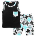 Sommarset för pojkar - Linne och shorts - Svart 1