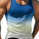 Sommer Herren Regenbogen Tanktop Polyester Material Rundhalsausschnitt Palmendruck auf der Brust Leichter gerader Schnitt Für die Freizeit 3