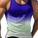 Sommer Herren Regenbogen Tanktop Polyester Material Rundhalsausschnitt Palmendruck auf der Brust Leichter gerader Schnitt Für die Freizeit 5
