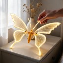 Sommerfugle LED Lys 30 x 20 cm Dynamisk Lysende Sommerfugl Med Bevægelsesvinger 12 V Med Transformator ABS Varm Hvid Udendørs og Indendørs 6