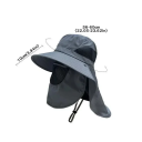 Sommerhut mit breiter Krempe, 10 cm, 56 – 60 cm, atmungsaktiv, Nacken- und Gesichtsvisier, UV-Schutz, Sonnenschutz, Camping, Wandern 9