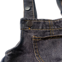 Sommerlicher Kinder Kurzjeans Overall aus Baumwolle Einfarbiger Baby Overall mit Tasche und Knöpfen Kurzer Overall für Jungen und Mädchen 3