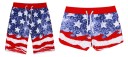 Sommershorts til par - amerikansk flag 4