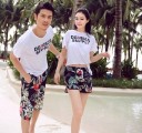 Sommershorts til par med blomster 1