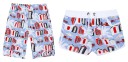 Sommershorts til par med palmer og huse 1