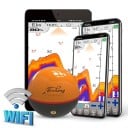 Sonar WiFi para peces Erchang F68 alcance inalámbrico 40 m detección 0,8–60 m 125/330 kHz sonda de pesca naranja para lago y mar 3