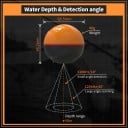 Sonar WiFi para peces Erchang F68 alcance inalámbrico 40 m detección 0,8–60 m 125/330 kHz sonda de pesca naranja para lago y mar 4